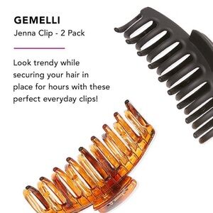 GEMELLI
Jenna Clip - 2 Pack, One Matted Black/ One Brown Tortoise